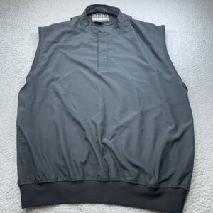 Zero Restriction Vest Mens Large Black Golf Rain Gear ZR USA Wind Zip Microsuede